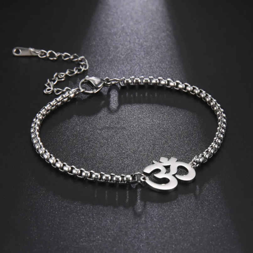 SALTY Alpha Auspicious "OM" Bracelet for Men and Boys| Anti-Tarnish | Silver SALTY Alpha Auspicious "OM" Bracelet for Men and Boys| Anti-Tarnish | Silver
