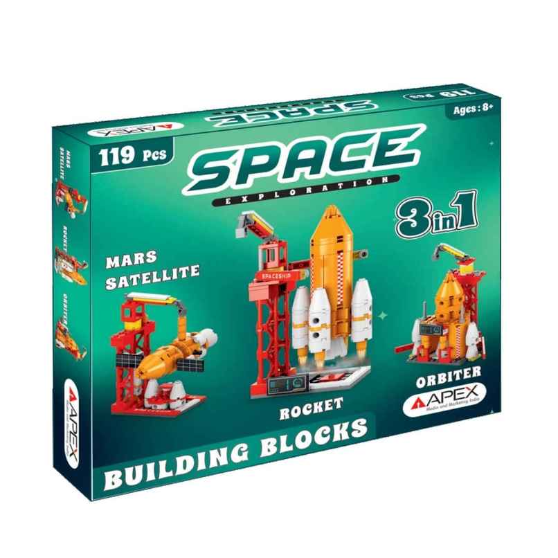 Apex Space Building Blocks 119 Pieces | 3-in-1 Rocket Set | STEM Toy Apex Space Building Blocks 119 Pieces | 3-in-1 Rocket Set | STEM Toy