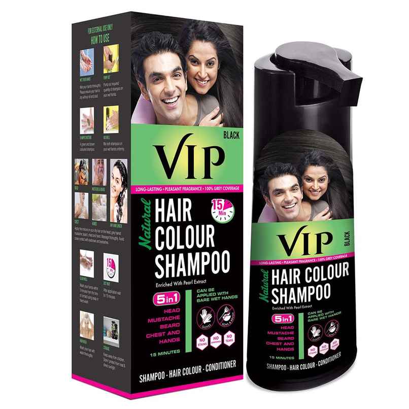 Vip Hair Colour Shampoo black Alternate To Hair Dye Salon Like Hair Color Vip Hair Colour Shampoo black Alternate To Hair Dye Salon Like Hair Color