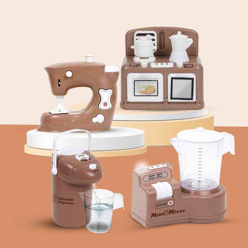 Anz Toy Brown Mixer |water Dispenser |oven & Sewing Machine Ph 9432 Anz Toy Brown Mixer |water Dispenser |oven & Sewing Machine Ph 9432