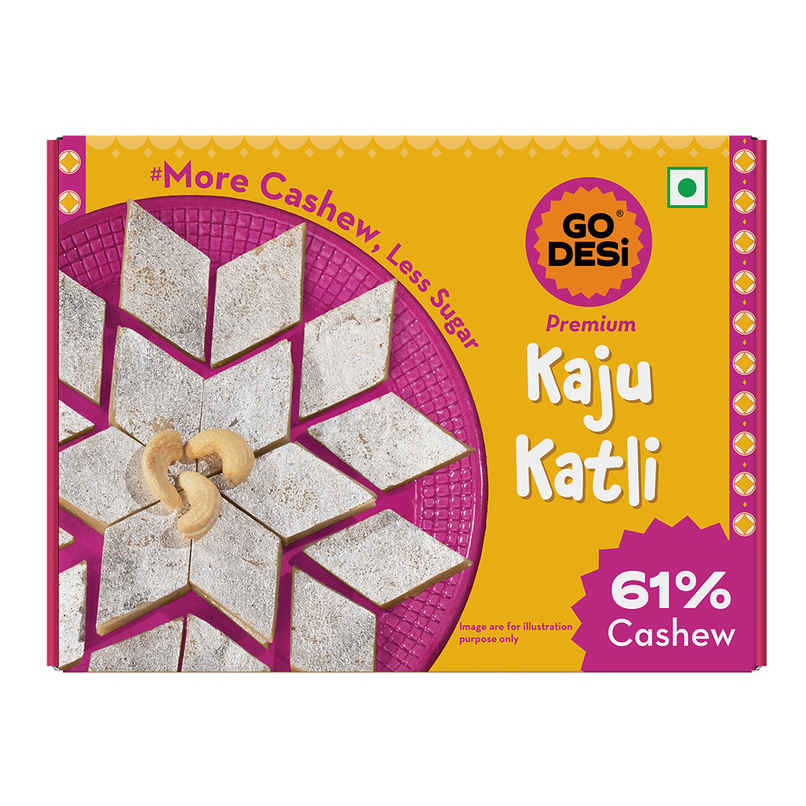 GO DESi Premium Kaju Katli | 61% Cashew | Burfi | Kaju Katri GO DESi Premium Kaju Katli | 61% Cashew | Burfi | Kaju Katri