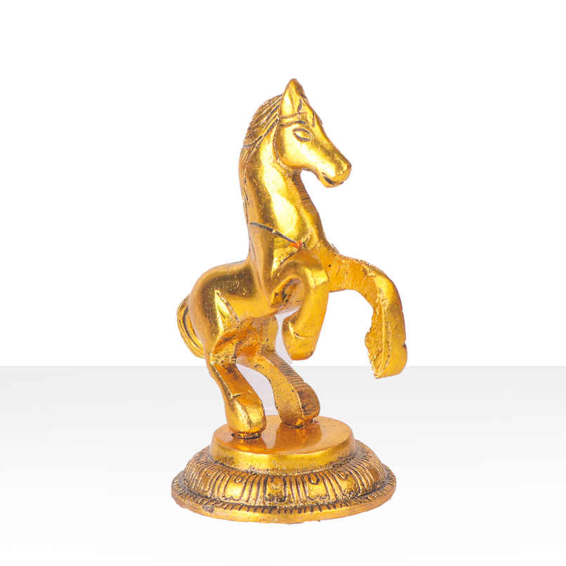 Devnidhii Jumping Horse Small in Gold Polish Vastu Feng Shui Devnidhii Jumping Horse Small in Gold Polish Vastu Feng Shui