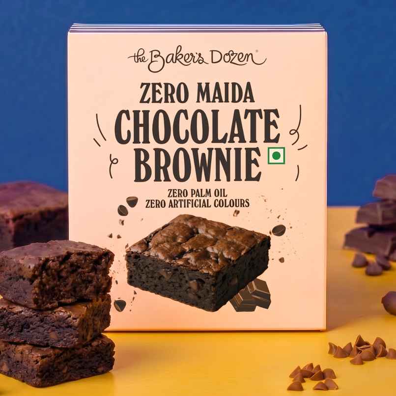 The Baker's Dozen Chocolate Brownie Zero Maida, Eggless The Baker's Dozen Chocolate Brownie Zero Maida, Eggless