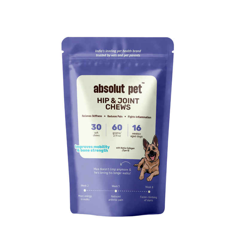 Absolut Pet Hip and Joint Supplements for Dogs | Chews for Mobility & Bone Strength | Glucosamine, Chondroitin & Collagen | 30 Chews