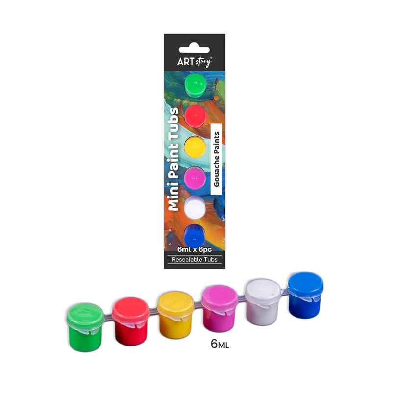 Itsy Bitsy Mini Paint Tubs Gouache Paint Bright 6 ml x 6 shades LB
