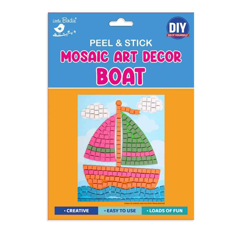 Itsy Bitsy Peel and Stick Mosaic Art Decor Sail Boat 21 x 17cm Lb