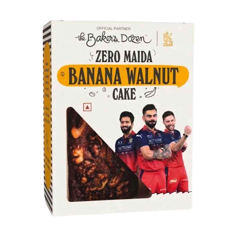 The Baker's Dozen Zero Maida Banana Walnut Cake | Banana Cake | Fruit Cake | Loaded with Walnuts