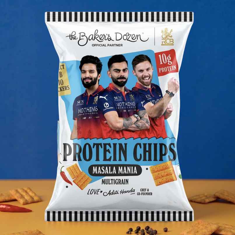 The Baker's Dozen Protein Chips Masala Mania Multigrain, 10g Protein The Baker's Dozen Protein Chips Masala Mania Multigrain, 10g Protein