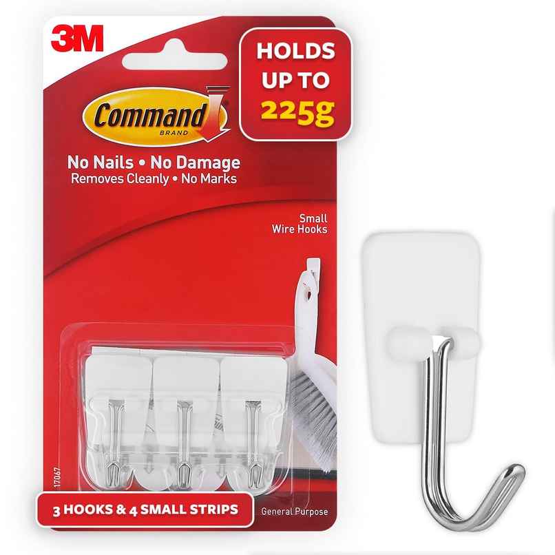 Command Small Wire Wall Hooks | White