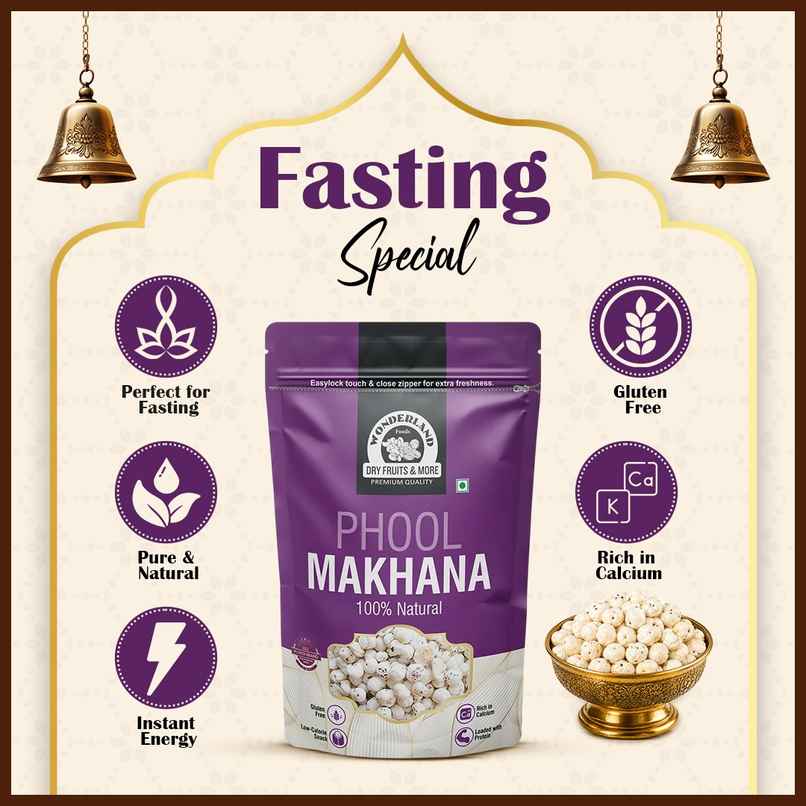 Wonderland Foods Vrat Phool Makhana Wonderland Foods Vrat Phool Makhana