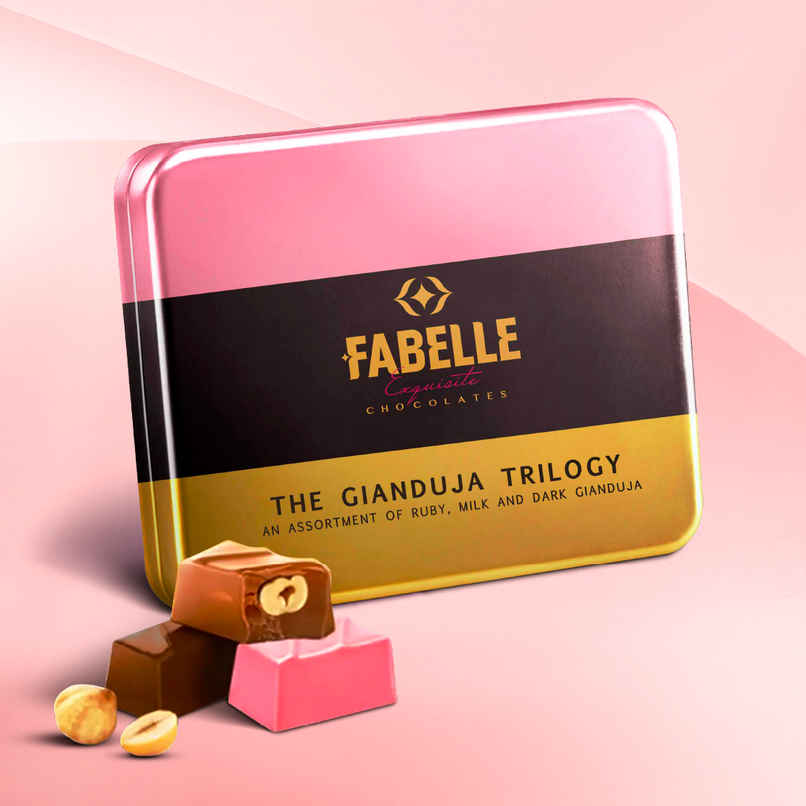 Fabelle Gianduja Trilogy Assorted Luxury Handcrafted Chocolate Box