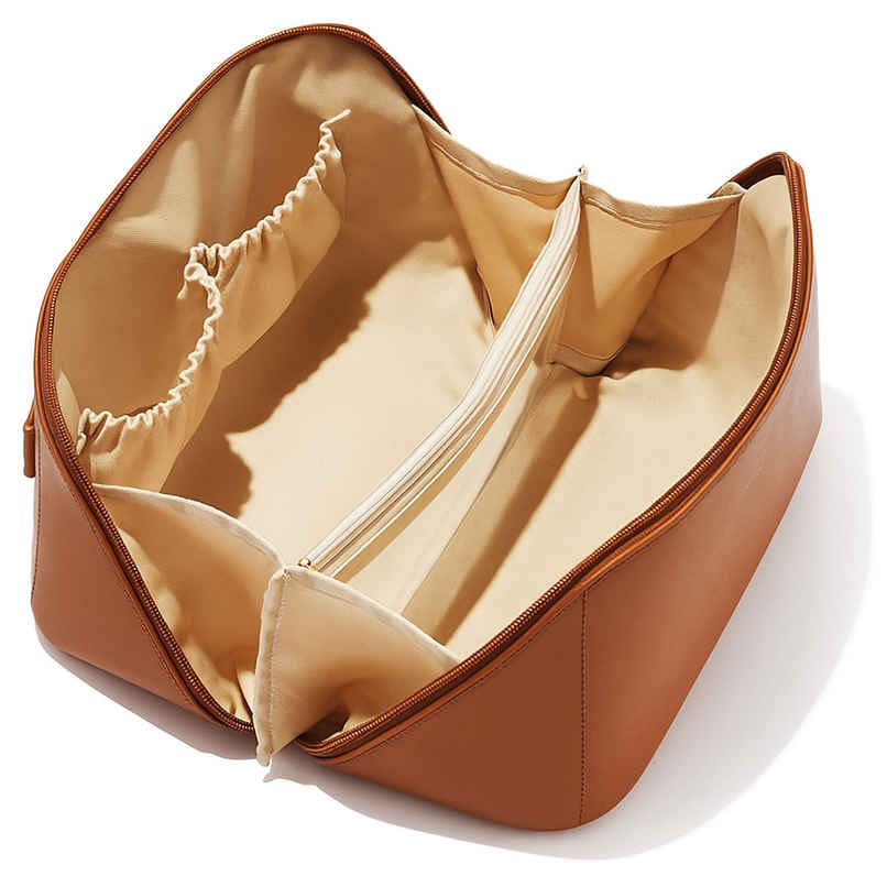 Gleva Women's Waterproof Travel Makeup Bag | Cosmetic Organizer with Zipper & Elastic Pockets