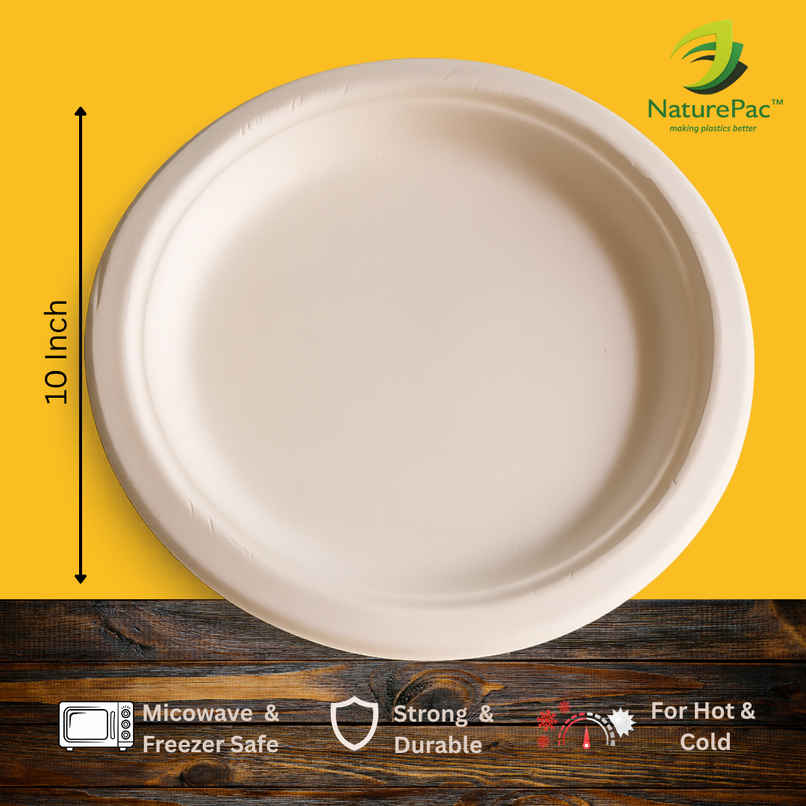 Round Disposable Plate | 10 inch | Naturepac
