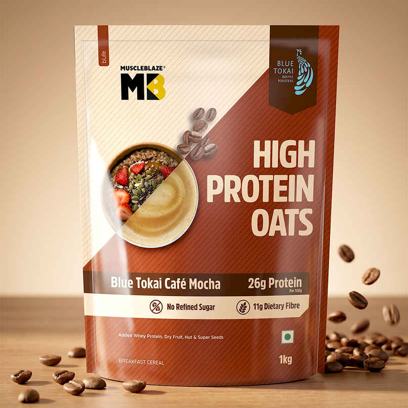 MuscleBlaze High Protein Oats (Blue Tokai Cafe Mocha) | 26g Protein MuscleBlaze High Protein Oats (Blue Tokai Cafe Mocha) | 26g Protein