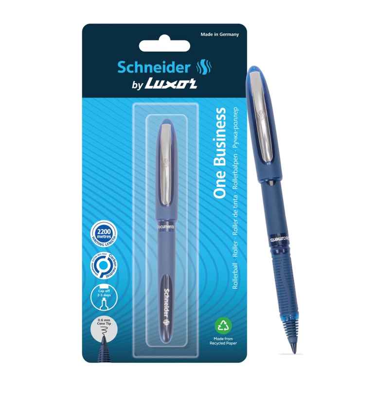 Schneider By Luxor One Business Roller Ball Pen | Blue | 2200 mtrs Professional Writing Companion Schneider By Luxor One Business Roller Ball Pen | Blue | 2200 mtrs Professional Writing Companion