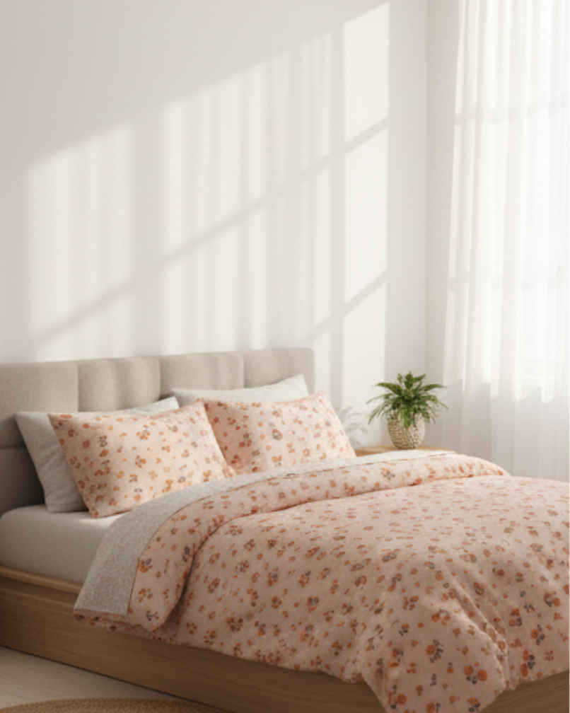 Status Printed Single comforter Peach Petal Charm | 150 x 220 cm