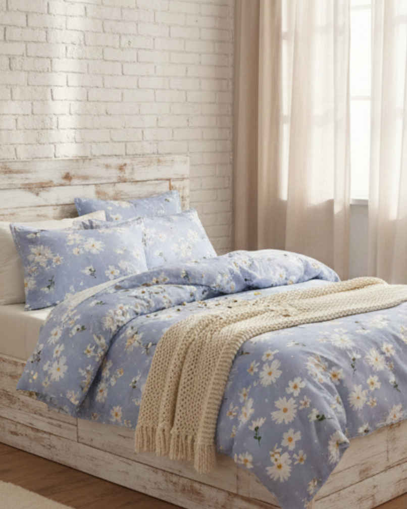 Status Printed Single Comforter  Floral Dream Blue | 150 x 220 cm