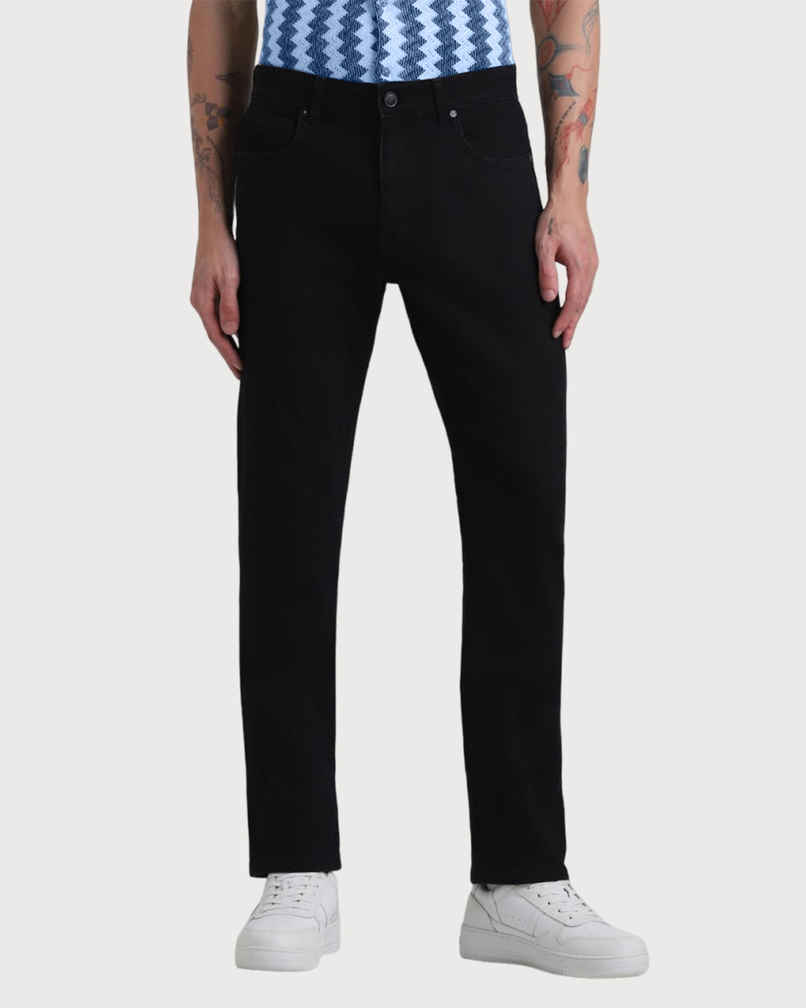 FTX Men Solid Denim Slim Fit Black Jeans | 30 FTX Men Solid Denim Slim Fit Black Jeans | 30