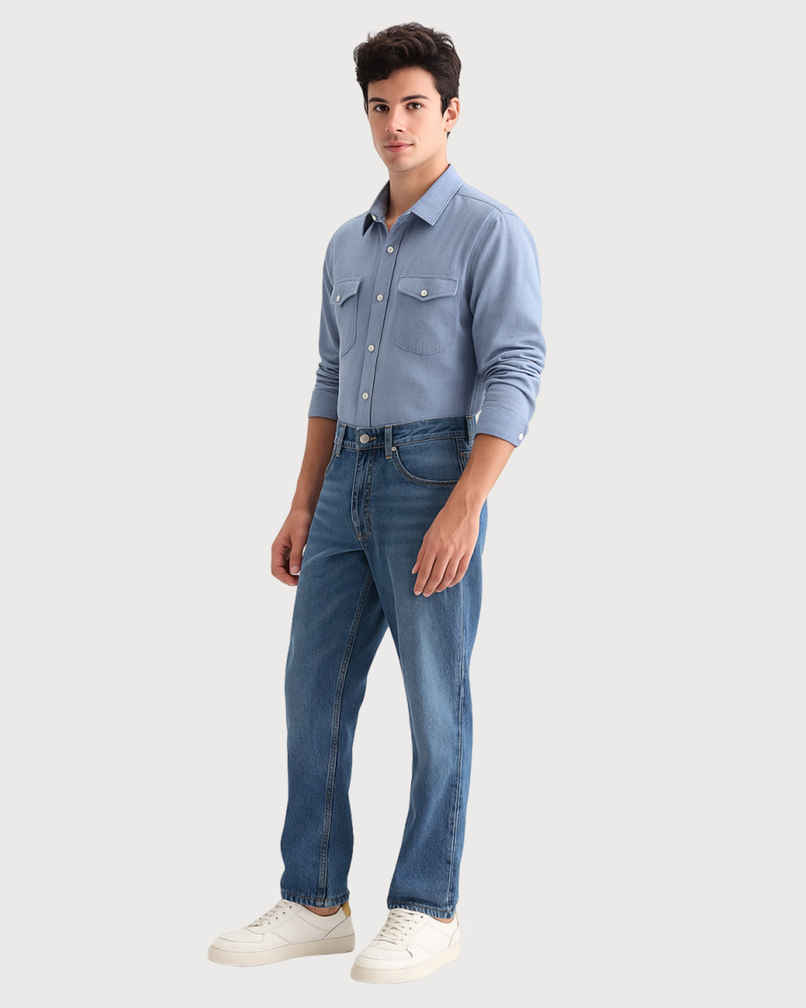 FTX Men Solid Denim Regular Fit Blue Jeans | 30 FTX Men Solid Denim Regular Fit Blue Jeans | 30