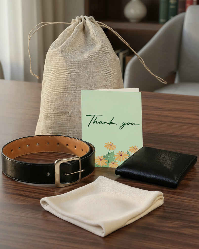 Father's Day Gift Hamper with Wallet, Belt & Handkerchief | Mad Over Print Father's Day Gift Hamper with Wallet, Belt & Handkerchief | Mad Over Print