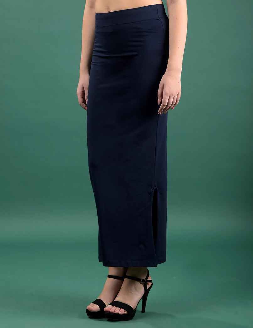 Dollar Missy Women's Cotton Four Way Stretchable Shapewear for Saree | Navy Blue