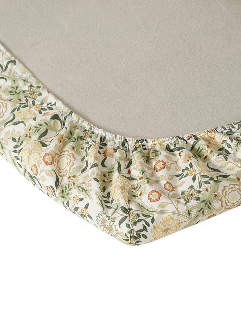 Status Imperial Corner Fitted Bedsheet | Heritage Herbarium | 198 x 182 cm