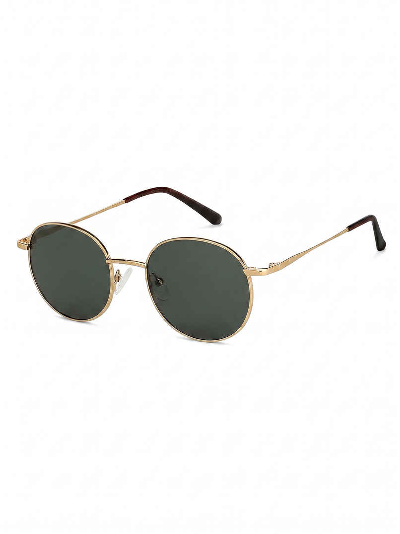 Vincent Chase By Lenskart Unisex Solid Metal Round Sunglasses | Gold - M Vincent Chase By Lenskart Unisex Solid Metal Round Sunglasses | Gold - M