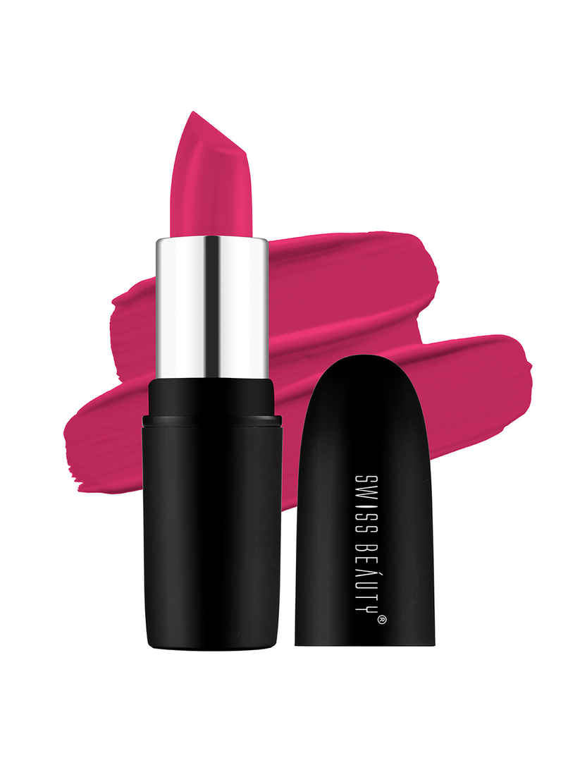 Swiss Beauty Pure Matte Lipstick | 219 Hot Pink Swiss Beauty Pure Matte Lipstick | 219 Hot Pink