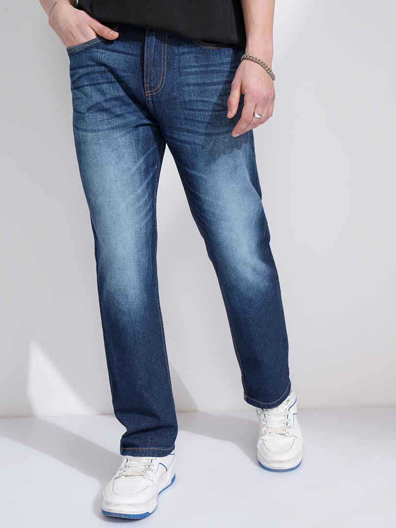 Highlander Men's Washed Relaxed Fit Jeans | Blue Indigo - 30 Highlander Men's Washed Relaxed Fit Jeans | Blue Indigo - 30