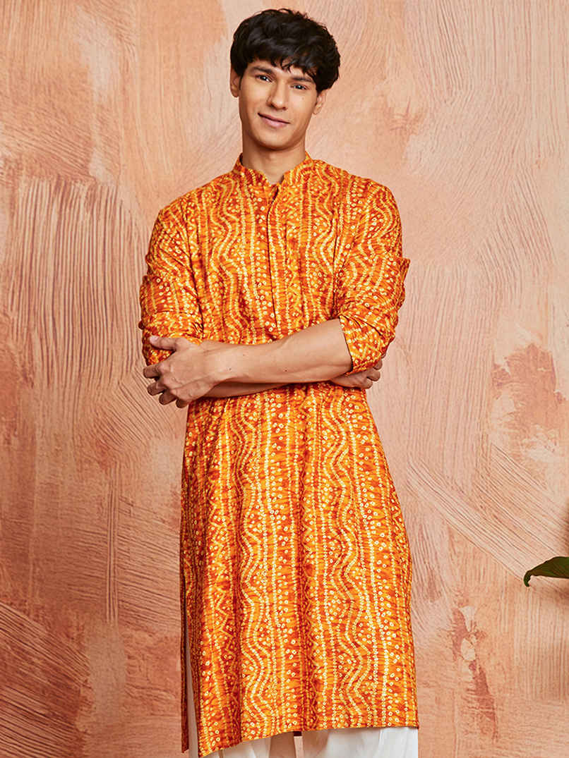 Vastramay Men's Rayon Kurta | Mustard - S Vastramay Men's Rayon Kurta | Mustard - S