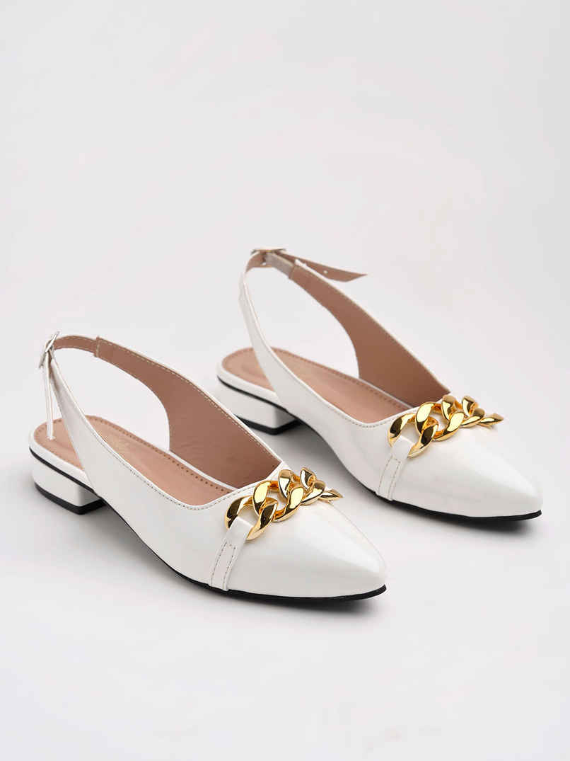 Shoetopia Women's Pointed Toe Flat Belly | White - UK 4 Shoetopia Women's Pointed Toe Flat Belly | White - UK 4