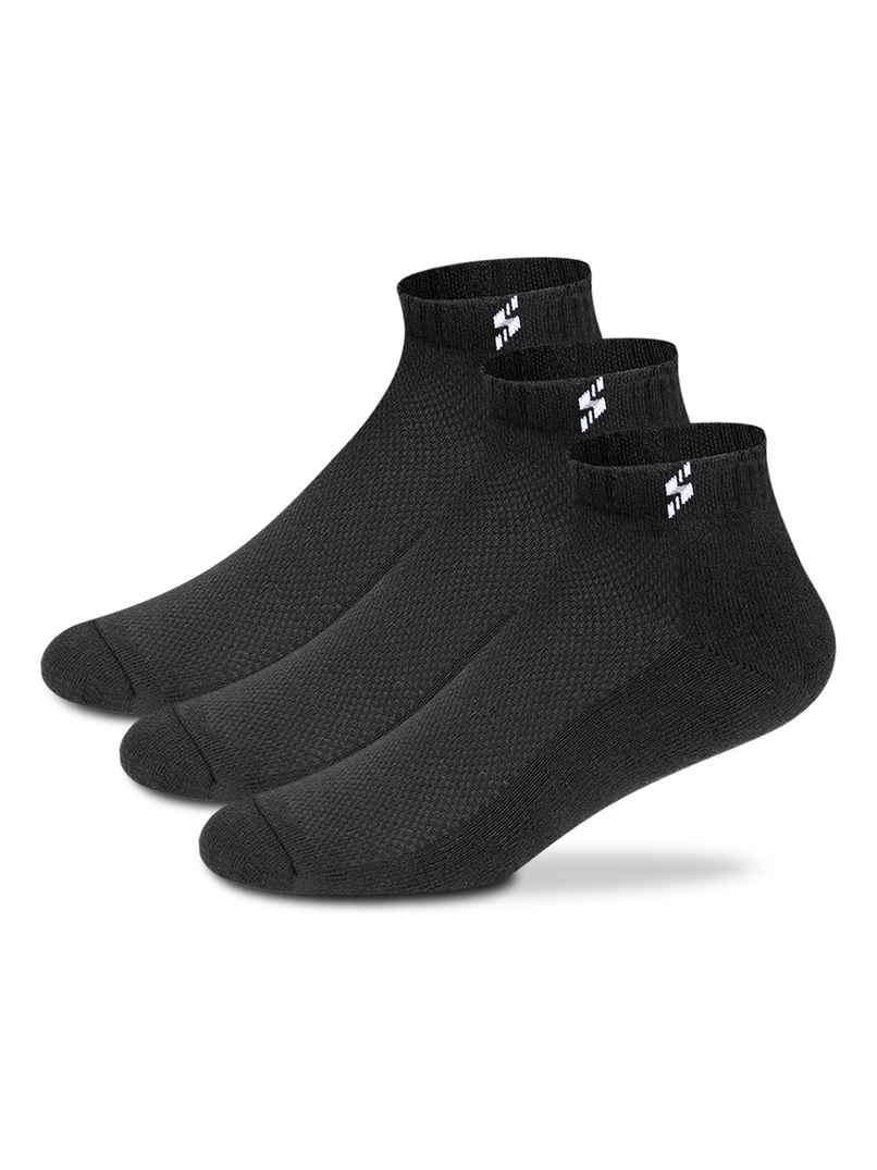 Supersox Unisex Solid Ankle Socks | Black - Free Size Supersox Unisex Solid Ankle Socks | Black - Free Size