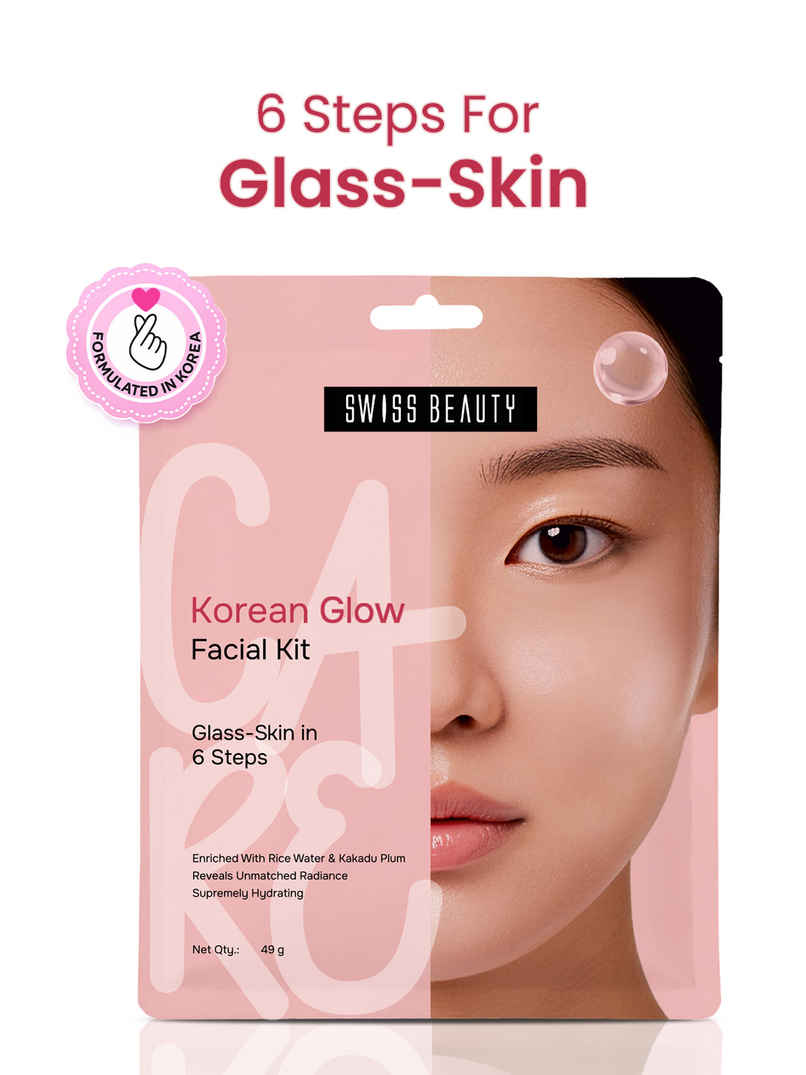 Swiss Beauty Care Korean Glow Facial Kit | 6-Steps For Glass-Skin Swiss Beauty Care Korean Glow Facial Kit | 6-Steps For Glass-Skin