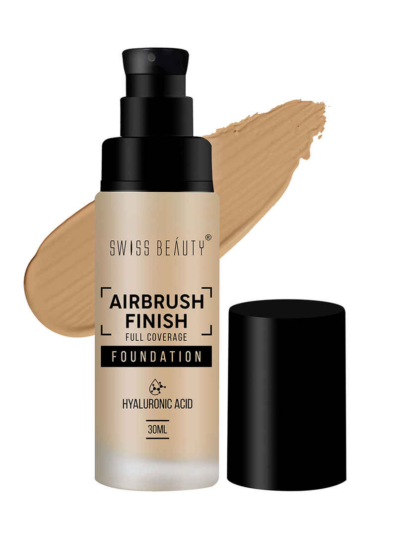 Swiss Beauty Airbrush Finish Full Coverage Foundation - Golden Beige Swiss Beauty Airbrush Finish Full Coverage Foundation - Golden Beige