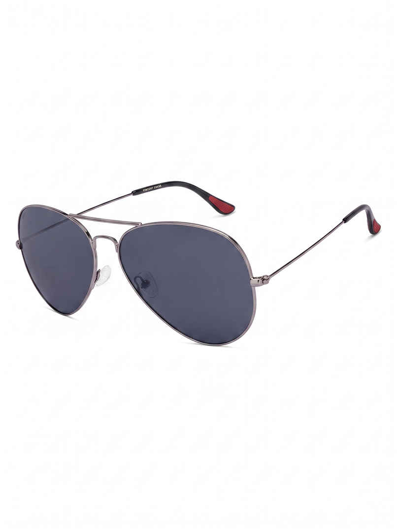 Grey Gunmetal Full Rim Aviator Vincent Chase VC Sun Metal VC S17516 Sunglasses Grey Gunmetal Full Rim Aviator Vincent Chase VC Sun Metal VC S17516 Sunglasses