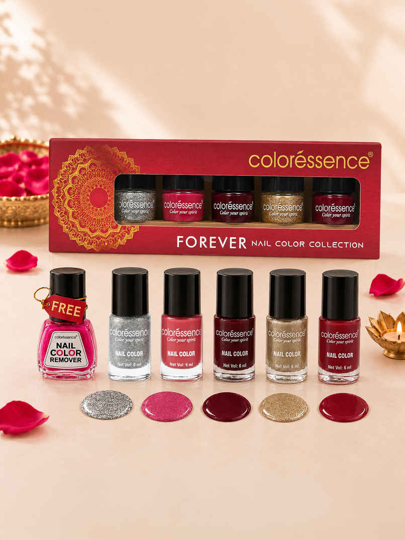 Coloressence Forever Nail Paint Kit with Free Remover| Glossy Finish | Quick Dry | Chip-Resistant