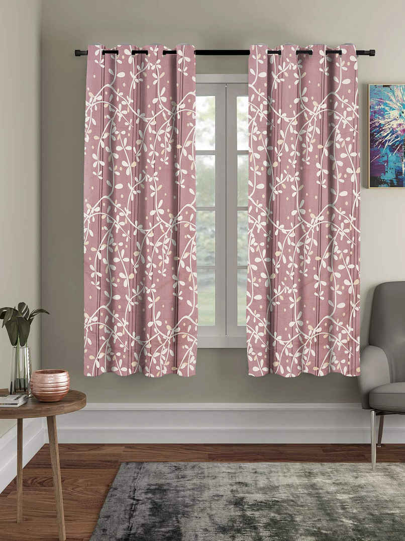BAY6 Polyester Window Curtains - Set of 2 - (5x4 ft) - Brown