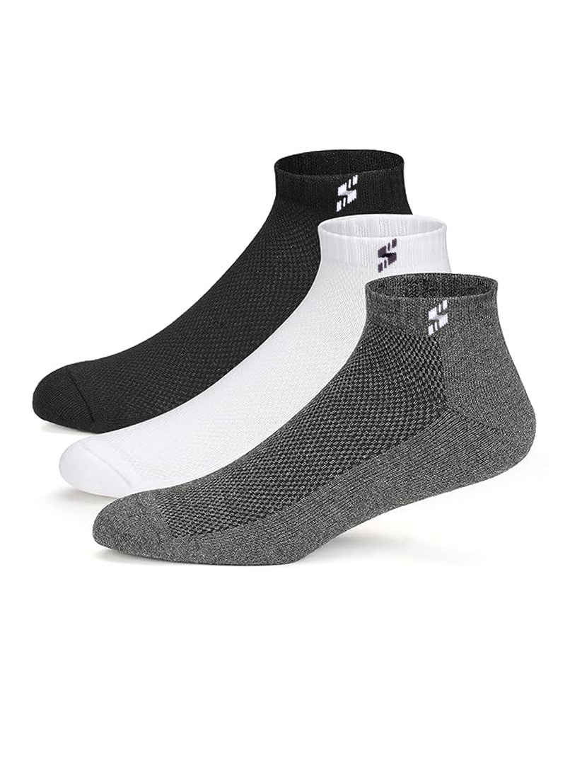 Supersox Men's Solid Combed Cotton Ankle Length Socks | Multicolour - Free Size Supersox Men's Solid Combed Cotton Ankle Length Socks | Multicolour - Free Size