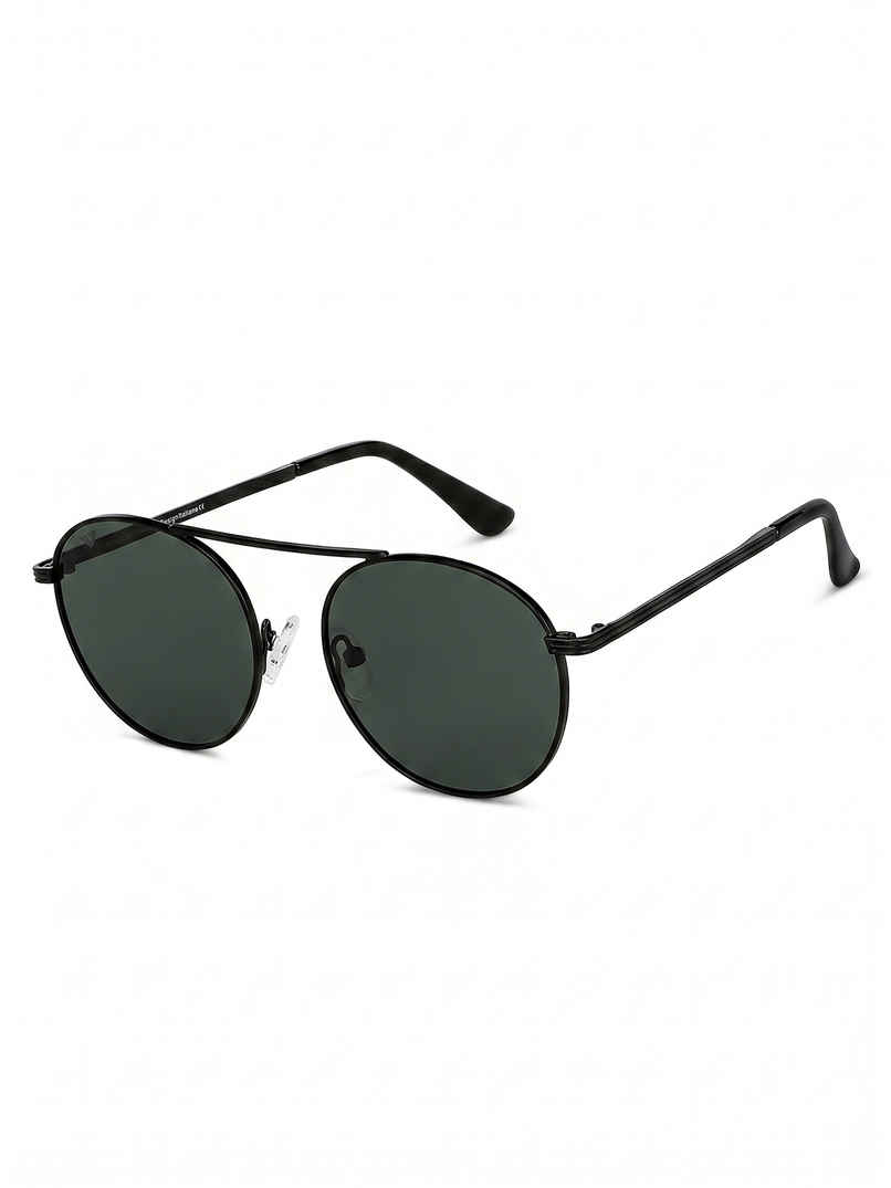 Vincent Chase By Lenskart | Polarized Sunglasses Full Rim |Unisex |Round | Small-132mm |Black Green Vincent Chase By Lenskart | Polarized Sunglasses Full Rim |Unisex |Round | Small-132mm |Black Green