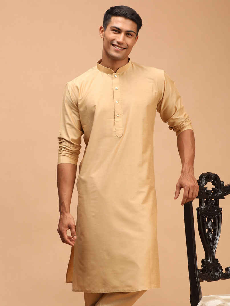 Vastramay Men's Viscose Kurta | Rose Gold | S Vastramay Men's Viscose Kurta | Rose Gold | S