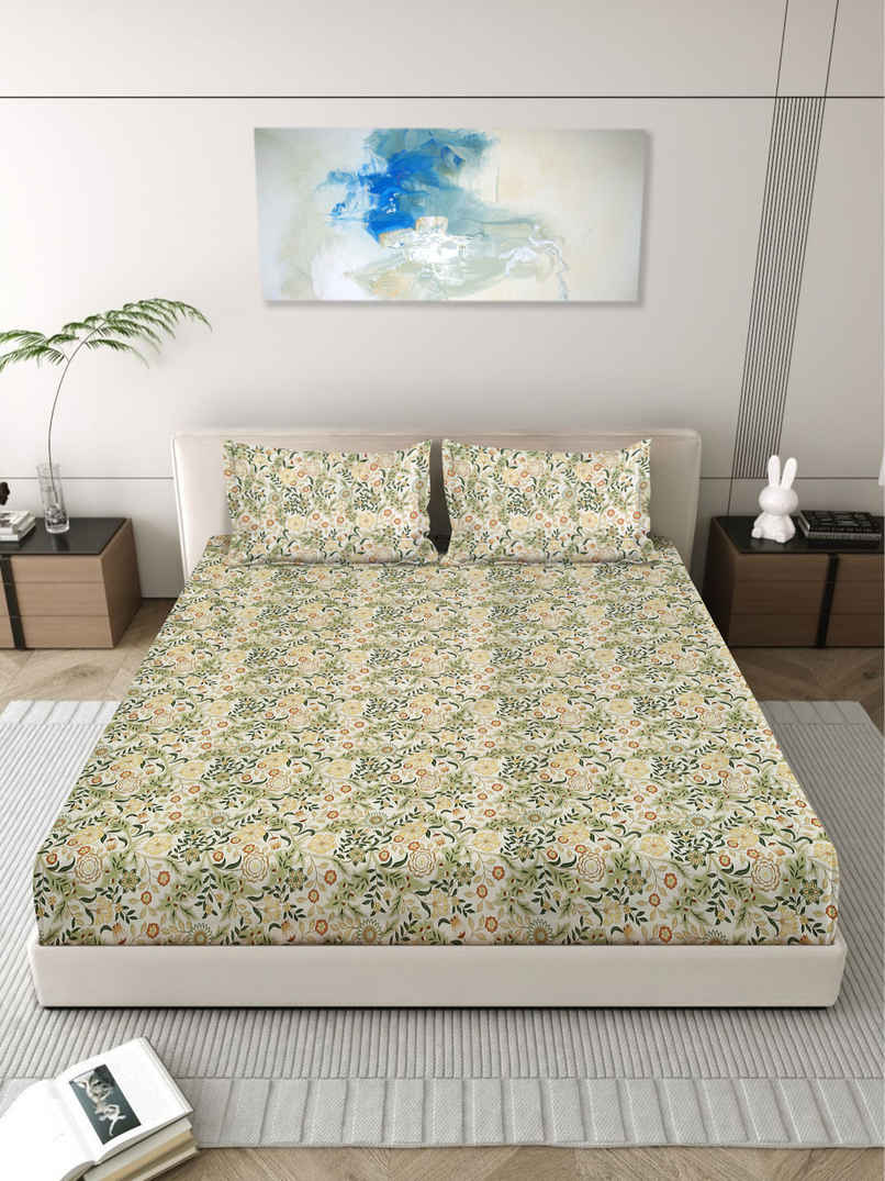 Status Imperial Corner Fitted Bedsheet | Heritage Herbarium | 198 x 182 cm