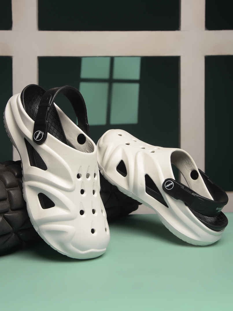 Action Men's Ontc-21 Ultra Lightweight Clogs | Trendy Colors | White and Black - UK 6