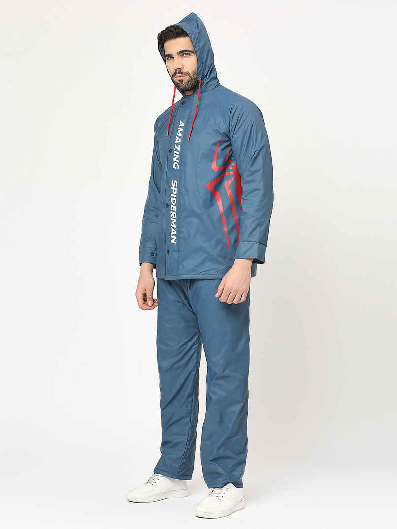 Citizen Men Reversible Raincoat With Pant Marvel Series Spiderman | CRO3 |Blue | L