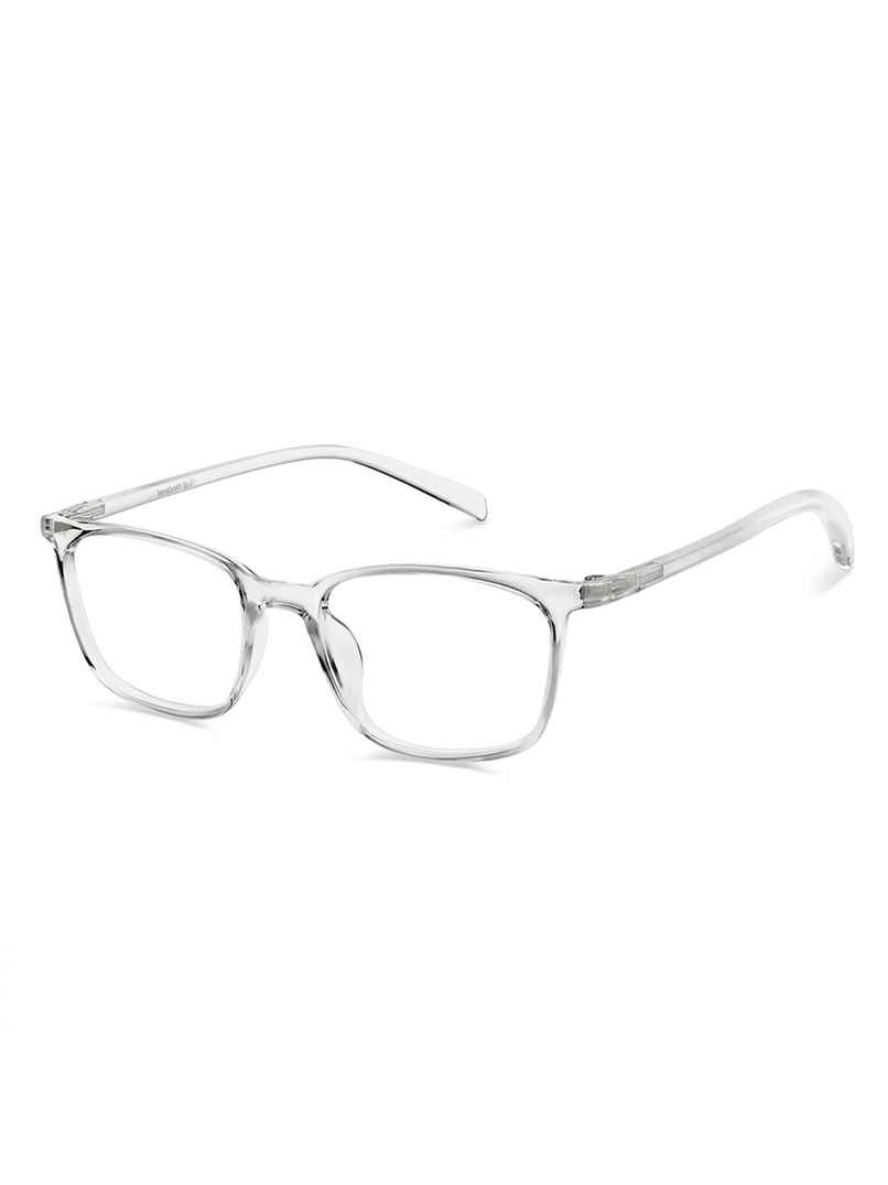 Lenskart Blu Unisex Solid Plastic Computer Glasses | Crystal Transparent - M Lenskart Blu Unisex Solid Plastic Computer Glasses | Crystal Transparent - M