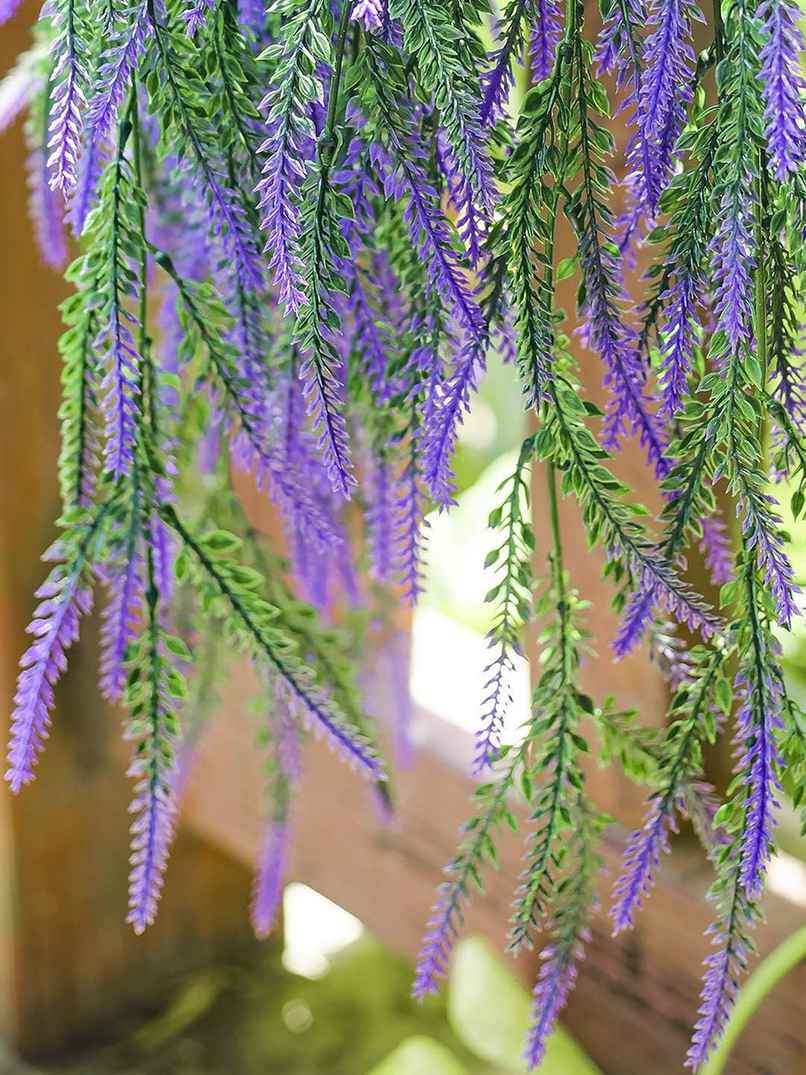 TIED RIBBONS Artificial Lavender Wall Hanging Flowers Plant Leaves Vine | 157.4 cm