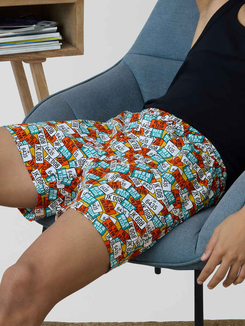XYXX Printed Combed Cotton Boxer |Men's Inner Boxer | Plate Orange - M XYXX Printed Combed Cotton Boxer |Men's Inner Boxer | Plate Orange - M