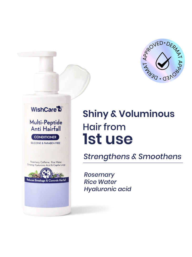 Wishcare Multi Peptide Rice Water Anti Hairfall Conditioner - Rosemary, Capilia Longa,Ha & Caffeine