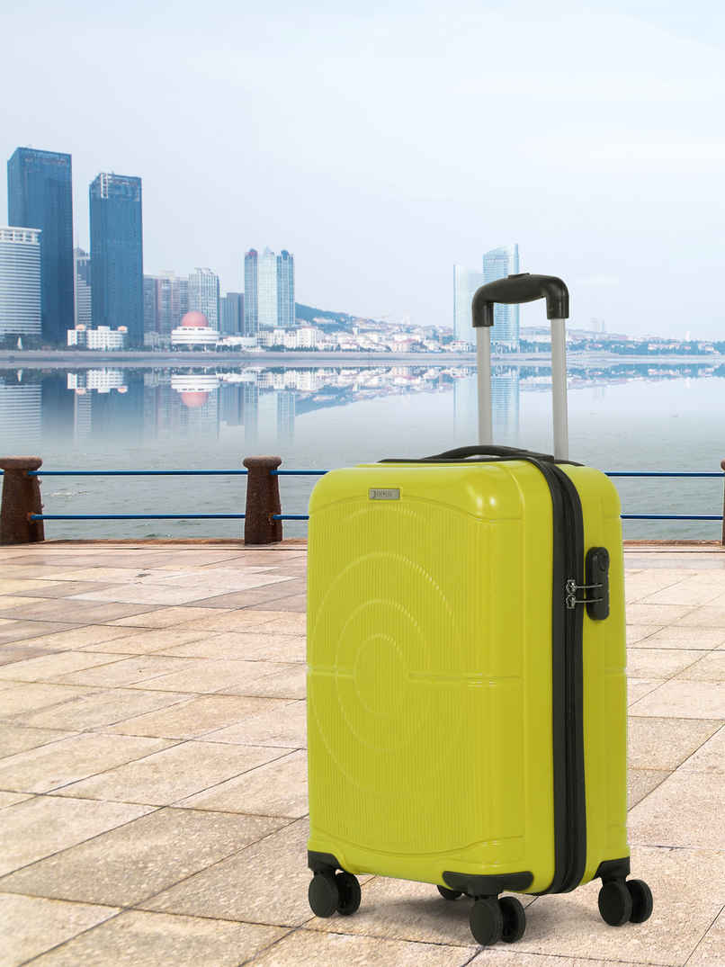 Teakwood Textured PP 32.2 L Retractable Hard Luggage Trolley Bag | Avacado Green - 55 cm Teakwood Textured PP 32.2 L Retractable Hard Luggage Trolley Bag | Avacado Green - 55 cm