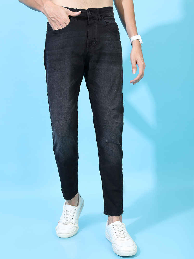 Highlander Men's Tapered Fit Mid-Rise Clean Look Stretchable Jeans | Black - 36 Highlander Men's Tapered Fit Mid-Rise Clean Look Stretchable Jeans | Black - 36