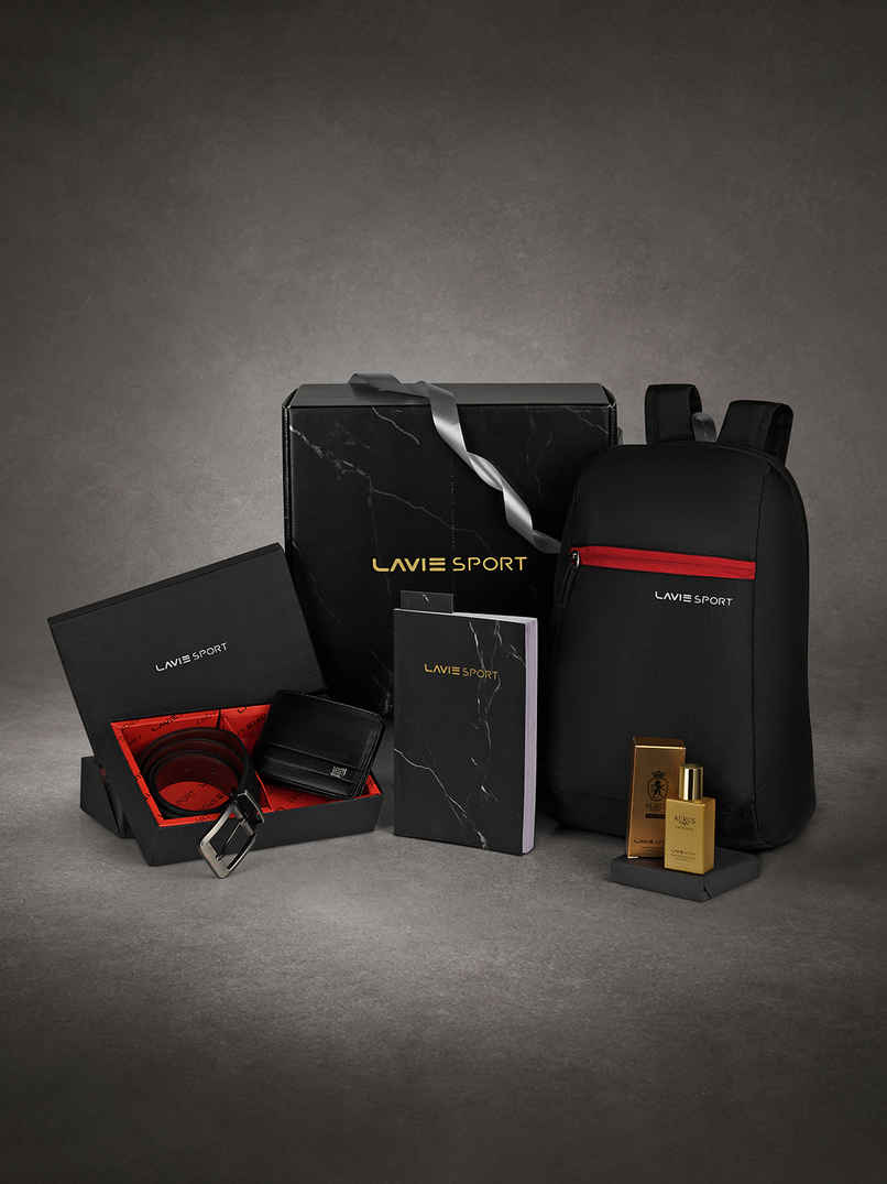 Lavie Sport Men's Midnight Backpack | Wallet | Belt | Perfume with Diary Gift Set | Black Lavie Sport Men's Midnight Backpack | Wallet | Belt | Perfume with Diary Gift Set | Black